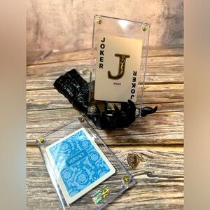 Versace Blue Playing Card in Protective Case Black Joker RARE​​​